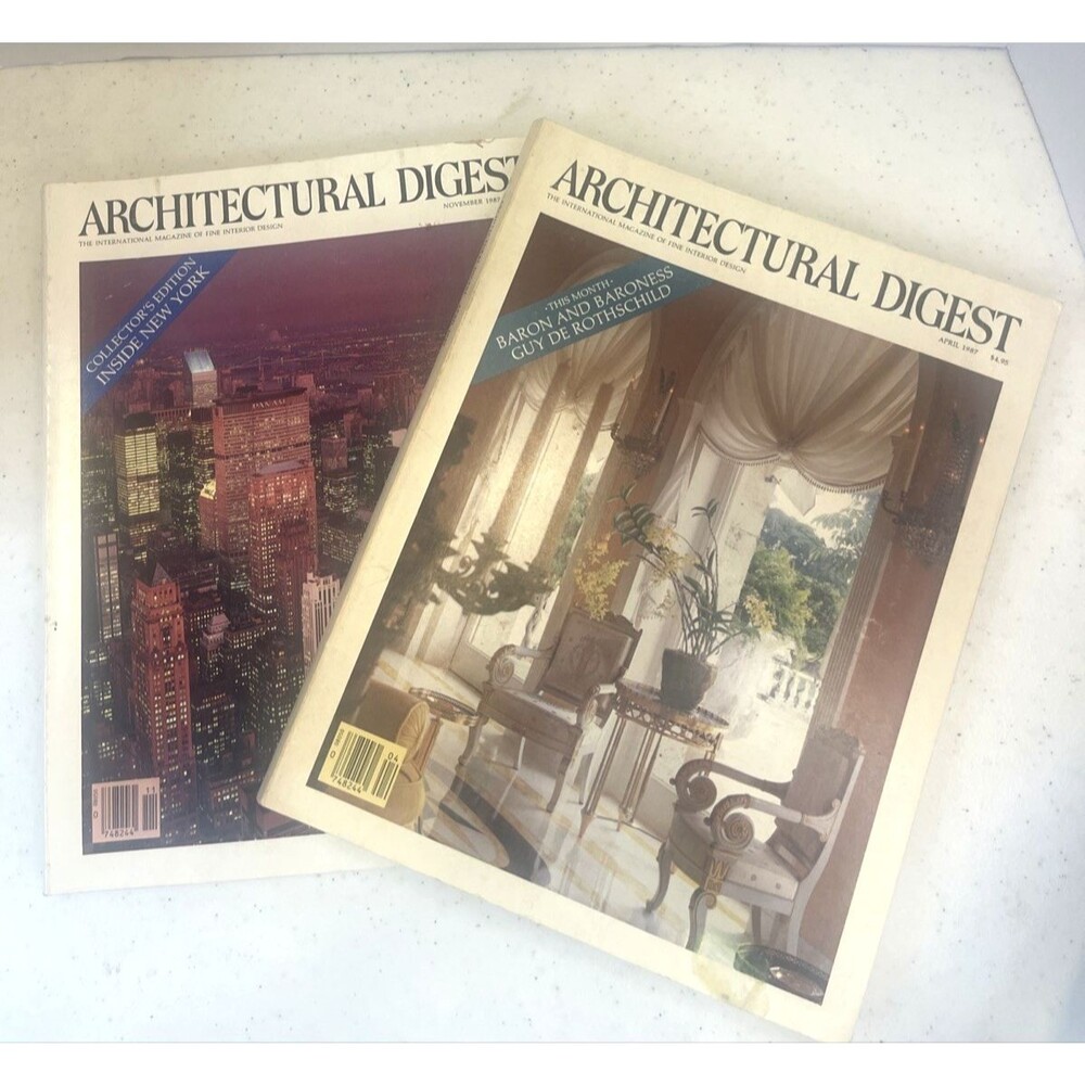 ARCHITECTURAL DIGEST Magazine APR+Nov 1987 Collectors Edition, GUY DE ROTHSCHILD